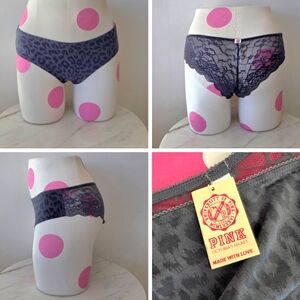 Victoria's Secret PINK VTG Lace Back Low Rise Hipster Panty NWT Cheetah PrintY2K